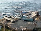 Beirut Corniche 24 Fishing Boats On the Rocks Next To Mediterranean